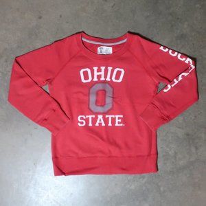 University. Ohio State. Women's Small. Sweatshirt. Red w/ White & Gray.